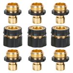 STYDDI Garden Hose Quick Connect Fittings with Water Stop, Metal Hose Quick-Connect Fittings, 3/4 Inch GHT Thread Garden Hose Quick Connector Set Adapters with Auto Shut-Off, 3 Female + 6 Male