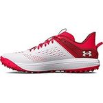 Under Armour Men's Yard Low Turf Baseball Cleat Shoe, (601) Red/White/White, 11.5