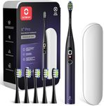 Oclean X Plus Pro Set, Ultra-Quiet Sonic Electric Toothbrush Kit for Adults, Color Touchscreen App-aided, Wireless Quick Charge for 35 Days (Purple)