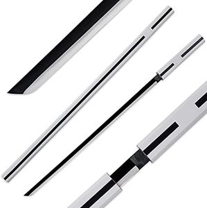 Zisu Carbon Steel Katana, Chokuto Katana, Logo on Both Side, About 39 inch Overall, Black & White Available