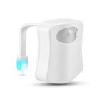 LUOWAN Upgrading Toilet Light with 8 Changes Battery Operated Design Toilet Night Light Motion Sensor Toilet Bowl LED Only Perfectly Activated in Darkness (Toilet Night Light) [Energy Class A+]