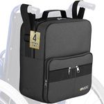 iMedic Deluxe Wheelchair Bag - Wheelchair Accessories for Adults - Wheelchair Bags to Hang on Back - Wheelchair Backpack - Wheelchair Storage Accessories - Electric Wheelchair Accessories - Black