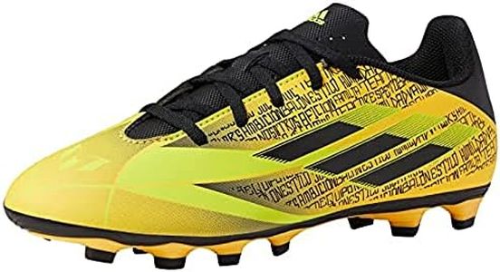 adidas X Speedflow Messi.4 Flexible Ground Soccer Shoe, Solar Gold/Core Black/Bright Yellow, 10.5 US Unisex Little Kid
