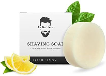 La Barbiera Solid Shaving Soap | 60g Refill Puck | Vegan and Plastic Free (Fresh Lemon)
