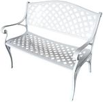 Oakland Living Luxury High-End Cast Aluminum Outdoor Patio Bench, White