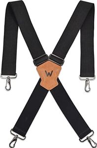 2Inch Men's Suspenders w/ Hooks, Heavy Duty suspenders for men, Work suspenders, Work suspenders for men, Suspenders for men heavy duty, Suspenders for men, Mens suspenders, Mens suspenders for jeans, Black, 2-Inch