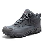 NORTIV 8 Men's Waterproof Hiking Boots Lightweight Mid Ankle Trekking Outdoor Tactical Combat Boots Grey Size 13 US/12 UK JS19001M