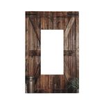 Vintage Rustic Barn Door Single Rocker/Decora Wall Plate Decorative 1-Gang Light Switch Cover Receptacle Outlet Cover Plates Dimmer GFCI Faceplate for Kitchen Bedroom Bathroom