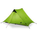 3F UL GEAR lanshan 2 Tent 2 Person Oudoor Ultralight Camping Tent 3 Season Professional 15D Silnylon Rodless Tent 4 Season (2P Green 4 Season)