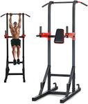 GYMAX Multi-function Power Tower, Heavy-duty Pull Up Bar Stand for Pull-ups, Push-ups, Vertical Knee, Leg Raises, Dip Stand, Strength Training, Workout Dip Station for Home, Gym, Fitness Equipment