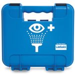 I-Wash Double Emergency Eye Wash First Aid Kit Station with Two Sterile 500ml Saline Bottles, and Eye Pads in Strong Wall Mounted Box for Workplace and Businesses