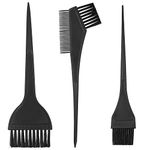 VARHHUXHA Hair Coloring Brushes, 3 Pcs Hair Dye Brushes Tool Set, Double-Sided Hair Dying Combs Brushes Set for DIY Hair Coloring Dyeing Salon Brushes Kit - Black