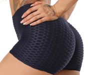 INSTINNCT Women Workout Shorts Sports Scrunch Butt Lifting Pants Squat Proof Anti Cellilute Hot Pants Gym Shorts (Black, M)