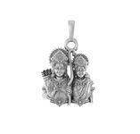 Akshat Sapphire Sterling Silver (92.5% purity) God Ram and Maa Sita (Big Size) Pendant for Men & Women Pure Silver Bhagwan Shri Ram Sita Locket for Good Health & Wealth