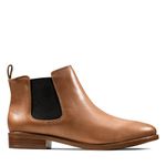 Clarks Women's Taylor Shine Chelsea Boots, Brown Tan Leather, 6 UK