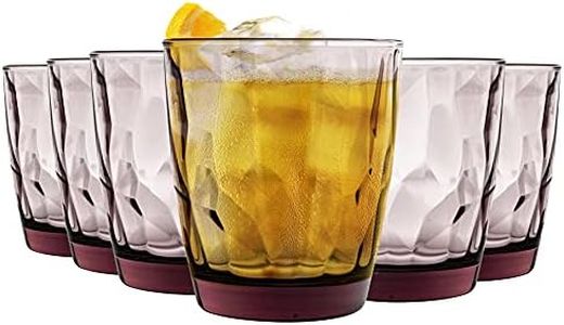 Bormioli Rocco Diamond Double Old Fashioned Tumbler Glasses Set - 390ml - Purple - Pack of 12