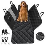 Dog Car Seat Cover, Dog Hammock for Back Seat Waterproof Dog Seat Cover with Mesh Window Non-Scratch Bench Car Seat Cover Protector Compatible for Most Cars Trucks SUVs etc - Black