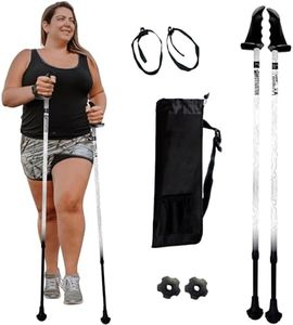 York Nordic Big and Tall Motivator Walking Poles for Balance and Rehab - 2 Pieces - Strong Push Button Locks, Detachable Rubber Feet, Travel Bag - for Heights 4' up to 7' feet and Weights up to 500lbs