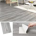 Livelynine 16 pcs 90cmx15cm Grey Wood Flooring Peel and Stick Floor Tiles Waterproof Vinyl Plank Flooring Peel n Stick Wood Planks Dark Grey Stick on Floor Tiles for Bathroom Kitchen RV Sticky Laminate