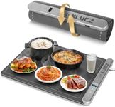 KLUCZ Electric Food Warming Mat Graphene Quickly Heating, 6 Adjustable Temperature and 6H Timer Function Warming Trays for Buffets Parties, Foldable Silicone Food Warmer (Gray- Large)