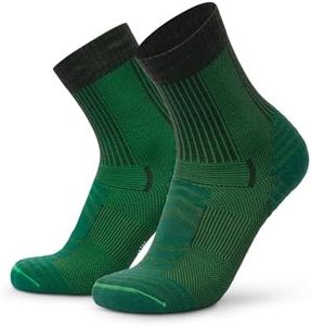 DANISH ENDURANCE Walking Socks Merino Wool Lightweight, Anti Blister Hiking Socks, Breathable Trekking Socks, for Men & Women, Unisex, Dark Green 9-12