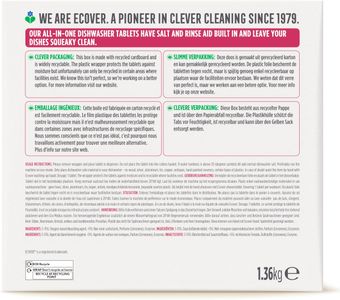 Ecover All in One Dishwasher Tablets, 68 Count – Powerful Cleaning