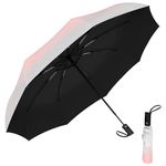 Rylan Umbrella Automatic Open Travel Umbrella with Wind Vent,Umbrella big size for men, Umbrella for girls, Umbrellas for rain,Windproof Umberalla Large for Man,Women(Pink Gray)