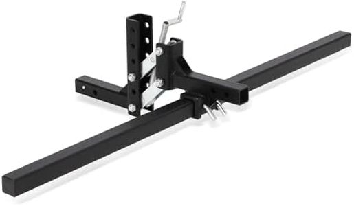 ATV/UTV Manual Implement Lift 1-Point Lift System Fits 2 Inch Receiver for ATV/UTV Tractors and Plow Scarifier, Adjustable Height, 50 Inches, Black