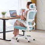 TRALT Office Chair Ergonomic Desk Chair, 330 LBS Home Mesh Office Desk Chairs with Wheels, Comfortable Gaming Chair, High Back Office Chair for Long Hours, Office Chair for Study and Work (Blue)