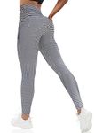 VOOVEEYA Curvy Womens Leggings, High Waisted Yoga Pants with Back Pockets, Tummy Control - Buttery Soft - Stretchy, Plaid, X-Large