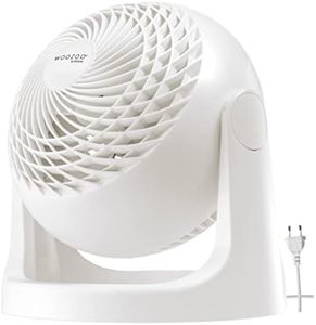 Iris Ohyama Woozoo, 23m², Ventilador de mesa, Blanco, 3 velocidades, Silencioso, Potente,Escritorio, Portátil, Sobremesa, Table Fan, Ventoinha para casa, el dormitorio, a oficina, Frio, PCF-HE18