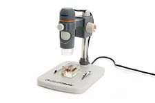 Celestron 44308 Handheld Digital Microscope Pro, 20x-200x Magnification, Grey/White