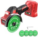 Ecarke Cordless Cut Off Tool Compatible with Milwaukee 18V Battery, 4" Circular Saw Brushless Motor with Blades, 18000 RPM Mini Cut Off Tool Kit for Wood/Metal/Plastic/Tile/Stone Cutting, NO BATTERY