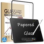 Esanik 2 Pack Like Paper Glass Screen Protector for iPad 9th, 8th, 7th Generation (10.2-Inch 2021, 2020, 2019) Tempered Glass 9H PAPERed Screen Protector with Matte Finish for Drawing Writing