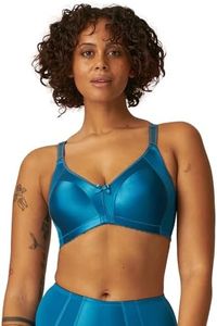 Naturana® Reggiseno minimizer senza ferretto [coppa B-G] I Massima tenuta grazie al taglio ben studiato e alle spalline larghe, reggiseno minimizer per una coppa visivamente più piccola, Blu di