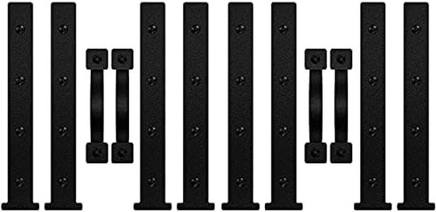 Magnetic Decorative Garage Door Accents Faux Hinges Handles Hardware Kit for 2 Car Garage, Black 12PCS