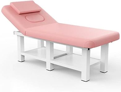 pouseayar Metal Frame Wide Stationary Massage Table for Treatment Table Physical Therapy Table Spa Facial Bed, PU Leather 31.5'' Wide 75'' Long Heavy Duty Professional Stationary Massage Bed - Pink