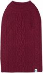 Blueberry Pet Classic Wool Blend Cable Knit Pullover Dog Sweater in Burgundy, Back Length 16", Pack of 1 Clothes for Dogs