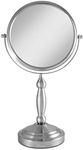 Zadro 9-Inch 10x Mag Two Sided Swivel Vanity Mirror, Satin Nickel Finish