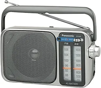 Panasonic Portable AM / FM Radio, Battery Operated Analog Radio, AC Powered, Silver (RF-2400D)