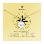 AM ANNIS MUNN Compass Necalace for Women, 925 Sterling Silver Necklace for Womens Friendship Necklaces Gradauation Gifts