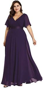 Alisapan Womens Plus Size Bridesmaid Dress Chiffon Long Formal Evening Prom Dresses 9890, Purple, 18