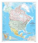 North America Wall Map - Atlas of Canada - 34" x 39" Laminated