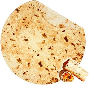 Bnuitland 90 Inches Tortilla Burritos Pattern Blanket,300 GSM Double Sided Giant Flour Realistic Food Blanket with Burrito Pouch,Novelty Taco Funny Blanket,Super Soft Flannel Bed Throw Blanket