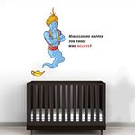 Decal O Decal Miracles Do Happen for Those Who Believe with Aladdin Lamp and Genie Wall Stickers (PVC Vinyl,Multicolour)