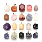 JSDDE 20pcs Healing Crystal Necklaces Irregular Tumble Stone Pendant Gemstone Crystal Charm for Necklace Jewelry Making