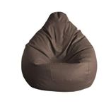 ink craft Faux Leather Classic Solid Bean Bag Chair Cover for Bedroom/Livingroom/Garden Lounger Kids, Adults, Gaming Bean Bag Cover Without Beans (Brown, 5XL)