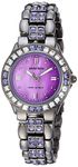 Armitron Women's 75/3689VMDG Purple Swarovski Crystal Accented Gunmetal Bracelet Watch