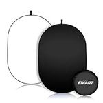 EMART 2-in-1 Backdrop, 5 x 6.5ft Black and White Background Collapsible Portable Pop Up Chromakey for Live, Zoom Virtual, Home Office, Camera