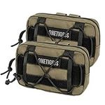 OneTigris EDC Horizontal MOLLE Pouch for Tool Treat Med (2 Pack, Coyote Brown)